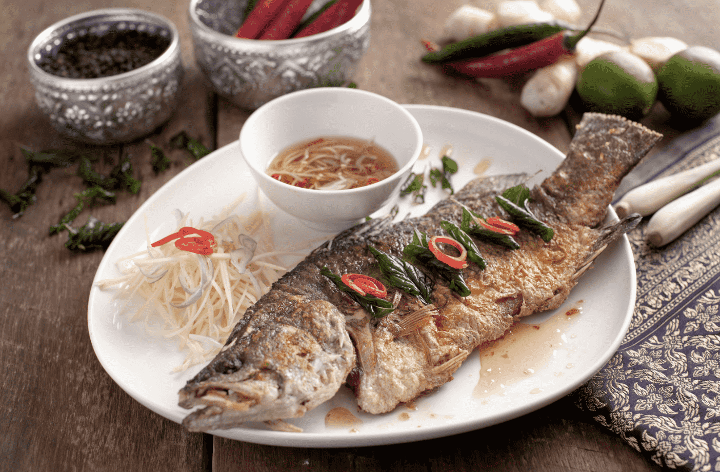 Steamed Whole Barramundi with Fish Sauce